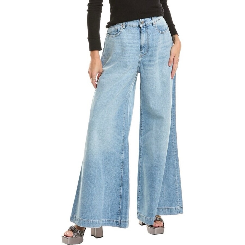 DL1961 Light Blue Wide Leg Flare Jeans